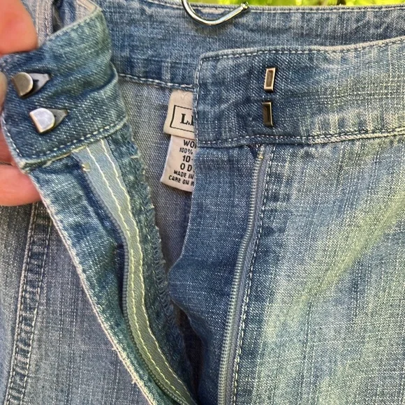 LL Bean Midi Jean Skirt Womens Size 10 Blue Denim Classic 100% Cotton EUC - Picture 3 of 7